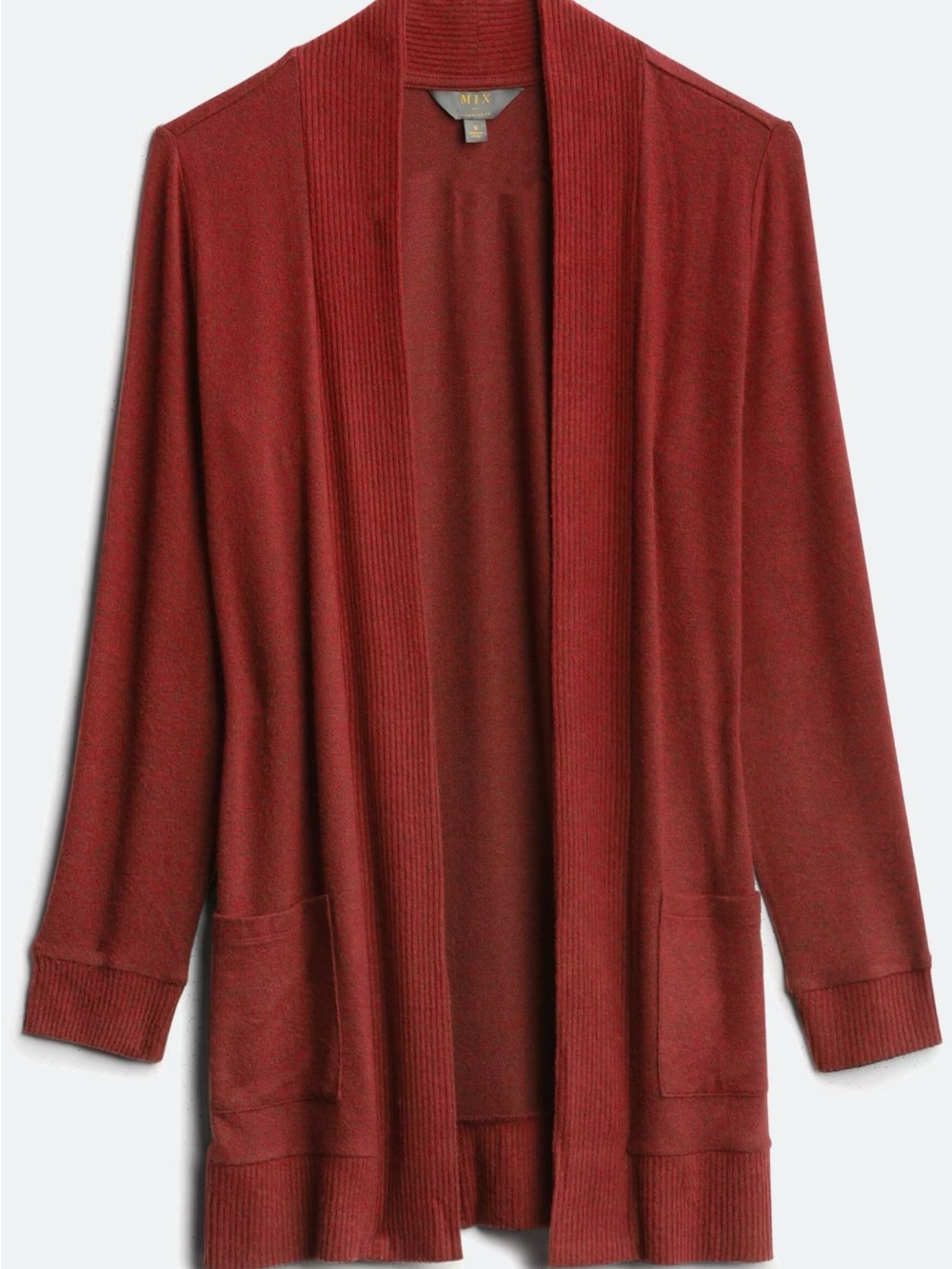Market & Spruce Open-Front Cardigan Sweater - Wine Red, Size XL